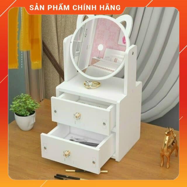 Kệ Gương Đựng Mỹ Phẩm 2 Ngăn Tai Mèo Dễ Thương MSP96988