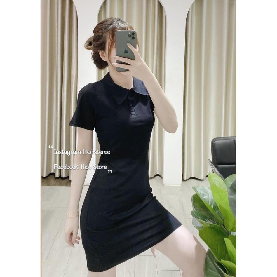 Đầm body cổ sơ mi vải thun cotton gợi cảm | BigBuy360 - bigbuy360.vn
