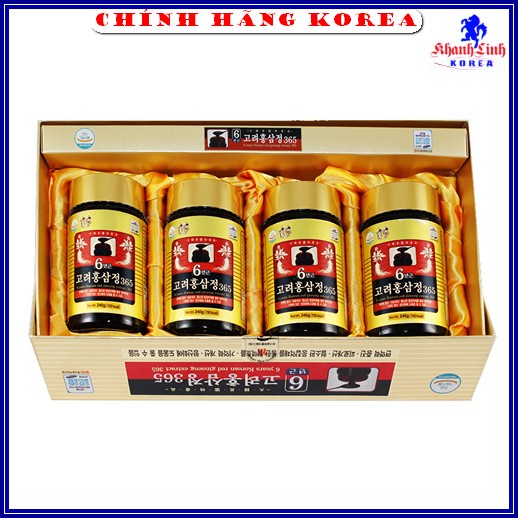 Cao Hồng Sâm 365 Hàn Quốc Chính Hãng, Hộp 4 lọ x 240gr