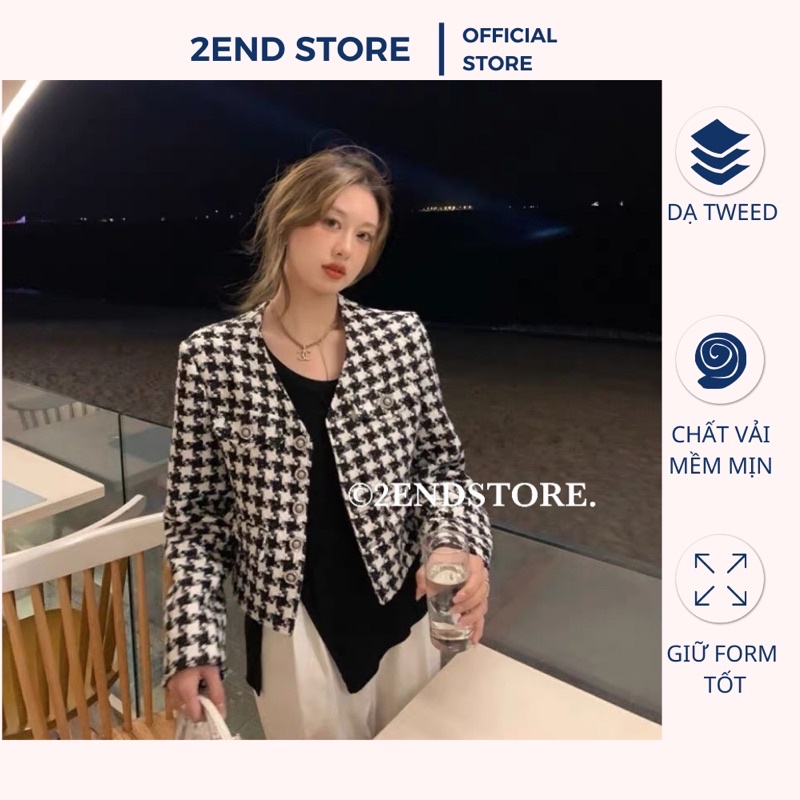 2END Áo dạ tweed cao cấp (hàng xịn cúc đồng, form sang chuẩn)