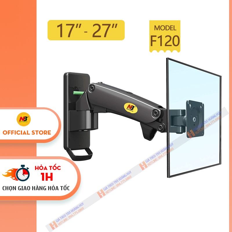 Giá treo màn hình North Bayou NB F120 17 - 27 inch - Giá treo F120 gắn tường điều chỉnh độ cao thấp