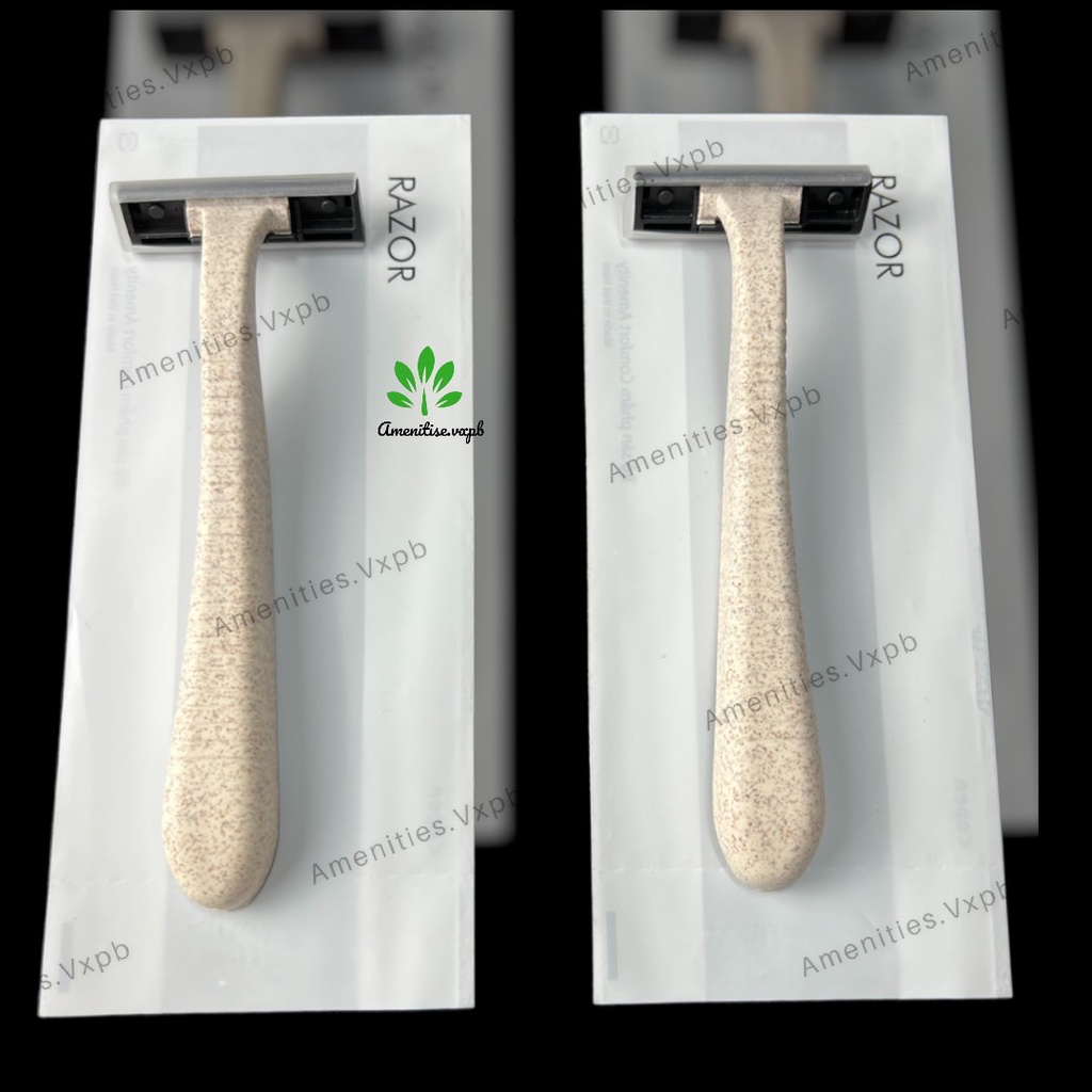 [100] dao cạo râu lúa mạch vỏ túi trắng sữa cho khách sạn, homestay, homestay, villa... (có nhận in logo,thông tin)