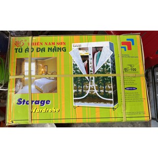 Tủ vải treo đựng quần áo Thiên Nam Sơn khung sắt 2 buồng - TVTQATNS