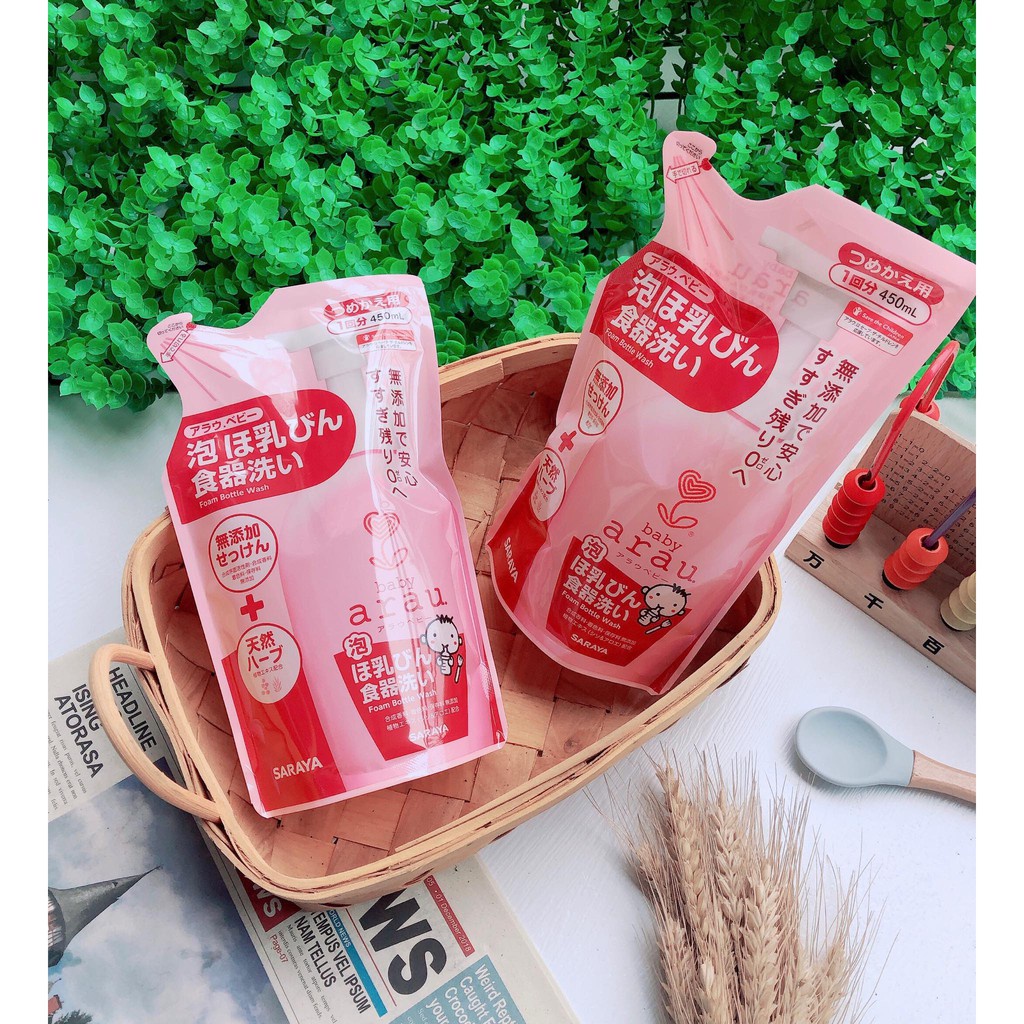 NƯỚC RỬA BÌNH ARAU NHẬT CHAI 500ML/TÚI 450ML
