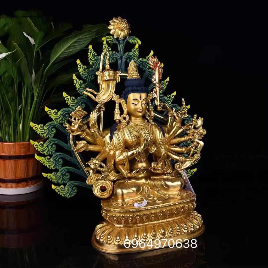 Tượng đồng Tây Tạng - Chuẩn Đề Phật mẫu 36cm