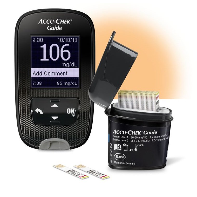 Máy đo đường huyết Accu-chek Guide mmol/L tặng 10 que thử 10 kim lấy máu
