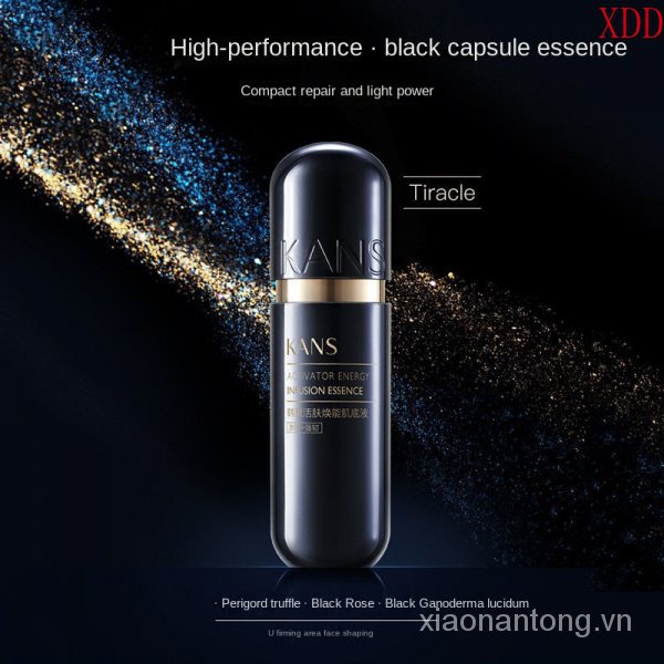 Tinh chất Kans dưỡng ẩm phục hồi da và se khít lỗ chân lông dành cho nữ màu vàng và đen