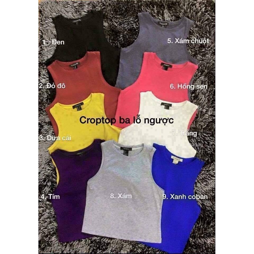 [MUA 2 SP GIẢM 10K] Áo Ba Lỗ Ngược Croptop VNXK