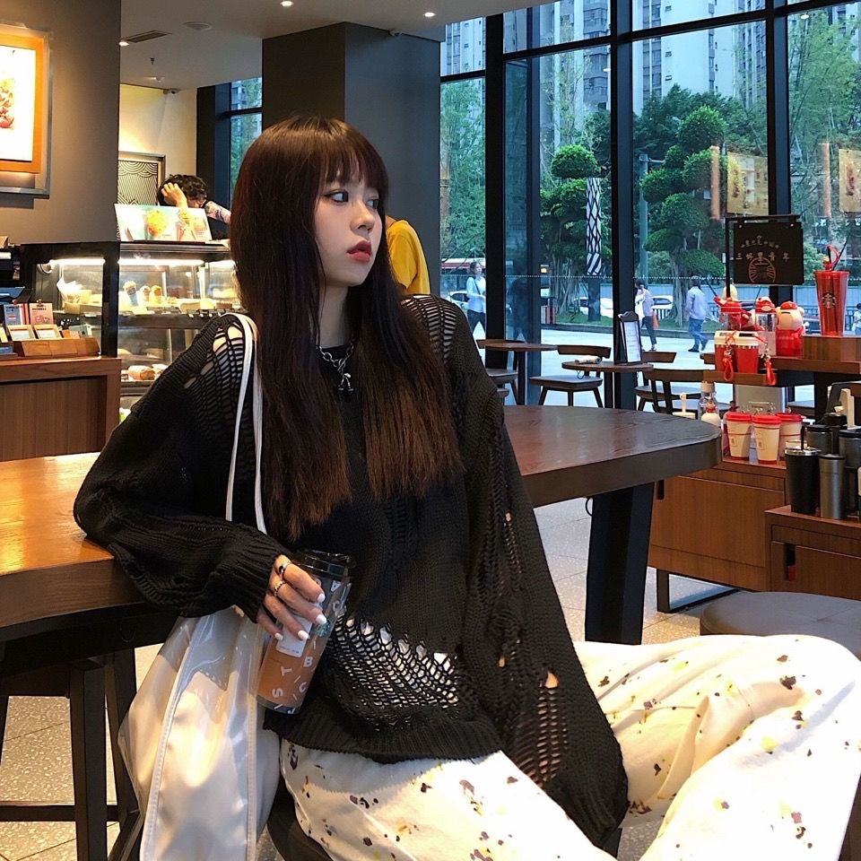 Áo Sweater Dáng Rộng Thiết Kế Mới Đơn Giản Thời Trang Theo Phong Cách Hàn Quốc