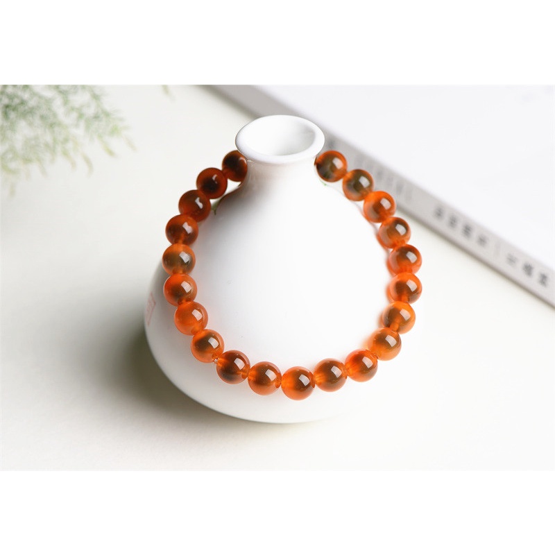 [Hàng Mới Về] Vòng Đeo Tay Mã Não Hình Trái Tim Màu Vàng / Xanh Dương / Đỏ Cho Nữ