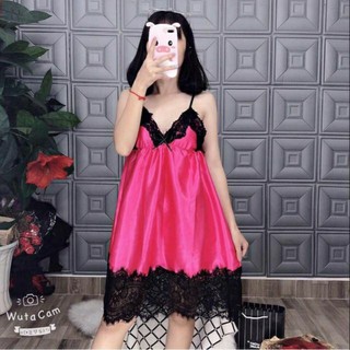 đầm phi lụa mềm phối ren size dưới 55kg