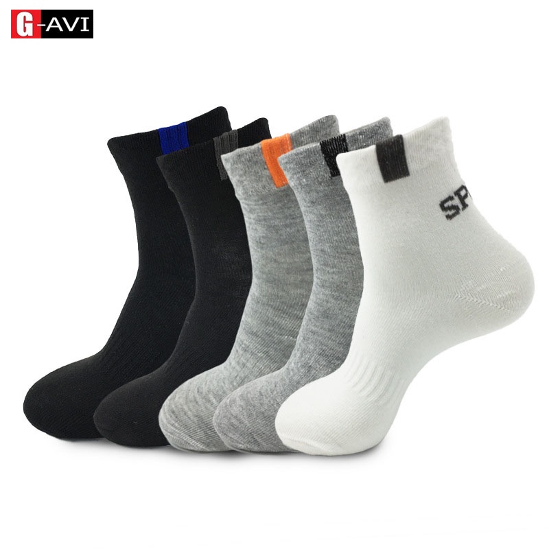 Tất nam SPORTS tất mùa hè cổ nhỡ chất cotton thoáng khí thấm hút mồ hôi