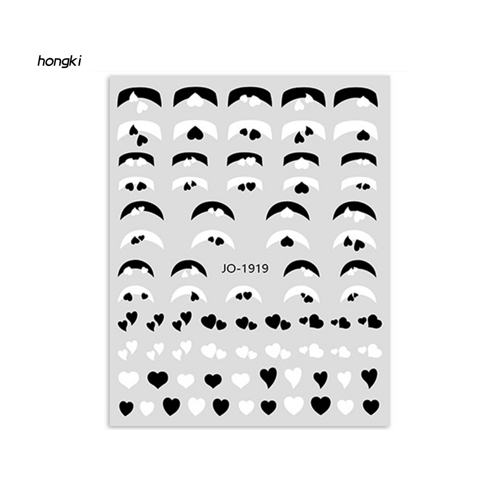 Nhãn Dán Móng Tay Lâu Trôi Không Thấm Nước Họa Tiết Trái Tim Xinh Xắn