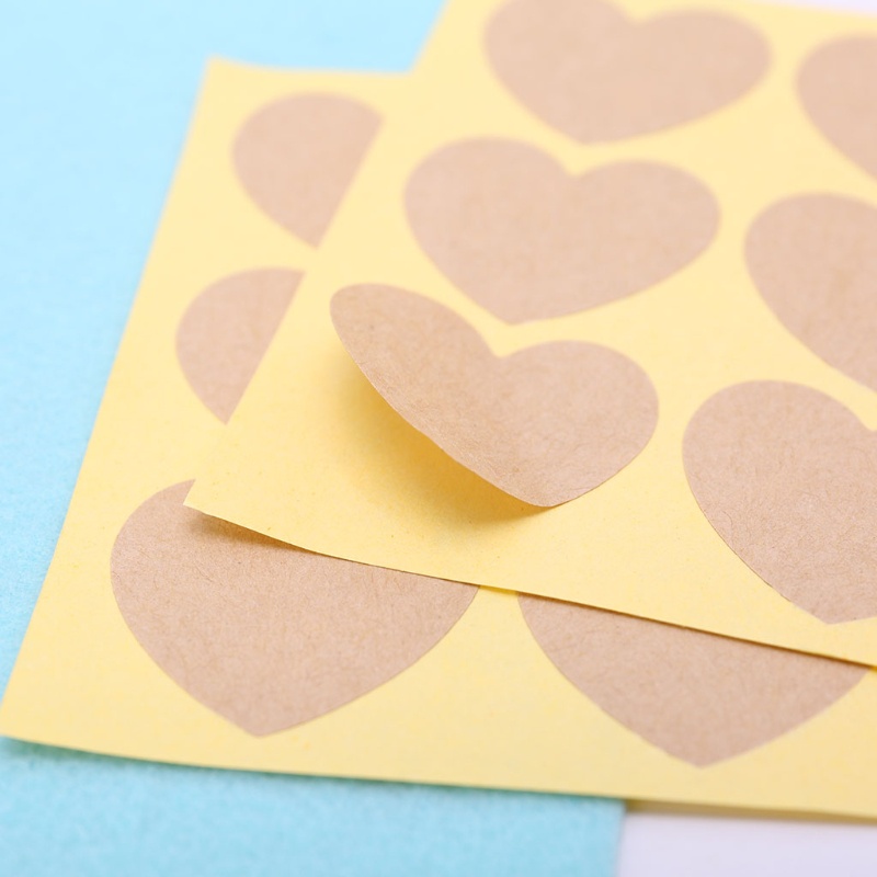 Set 120 Miếng Dán Hình Trái Tim Trơn Dùng Để Niêm Phong Túi Quà