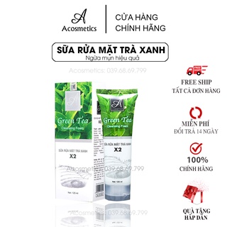 Sữa rửa mặt trà xanh ngừa mụn thâm Acosmetics, giúp trắng da giảm nhờn, Da Dầu, Giúp da sạch sâu Mịn Màng