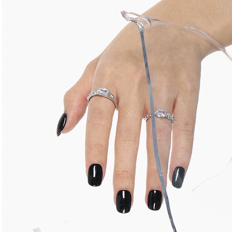 Nhẫn Hở Đính Đá zircon Phong Cách hip hop Cá Tính