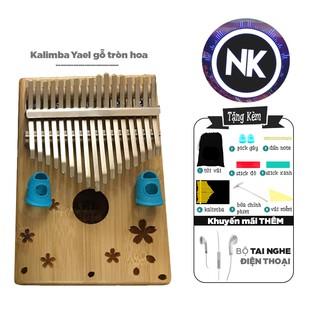 [HOT] Đàn Kalimba Yael 17 Phím Gỗ Tròn Hoa Tặng Kèm Tai Nghe Thời Trang - Hàng Có Sẵn