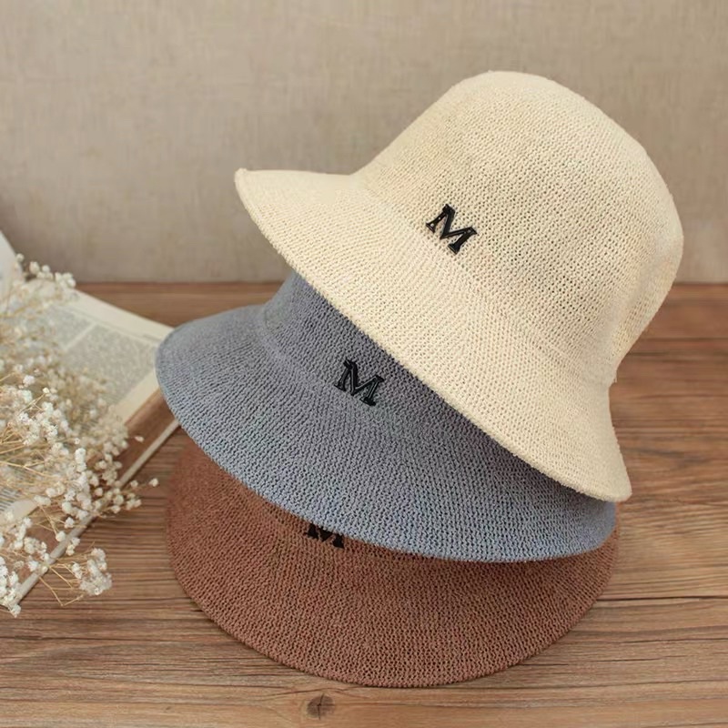 Mũ nữ cói vành rộng chữ M , phụ kiện thời trang nữ