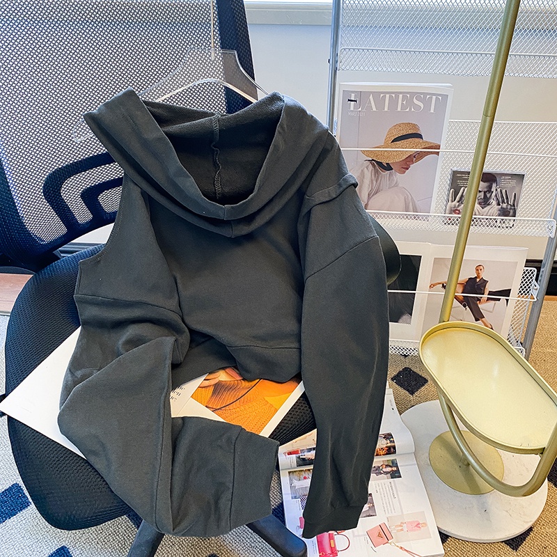 Áo kiểu ZHELIHANGFEI dáng dài trễ vai phong cách Mỹ thời trang cá tính dành cho nữ