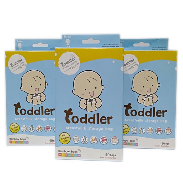 Túi trữ sữa Toddler xanh hộp 49 túi 250ml / 9Oz