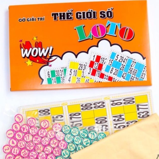 Lô tô hộp 90 số, bộ đồ chơi loto hàng Việt Nam giấy chất lượng