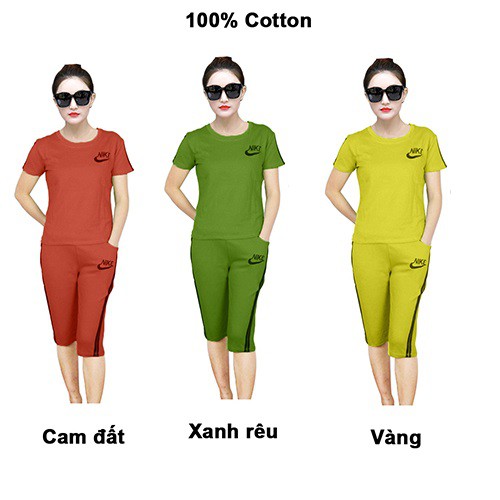 Bộ quần áo lửng cotton nỉ 4 chiều chất đẹp ( Ảnh thật) | BigBuy360 - bigbuy360.vn