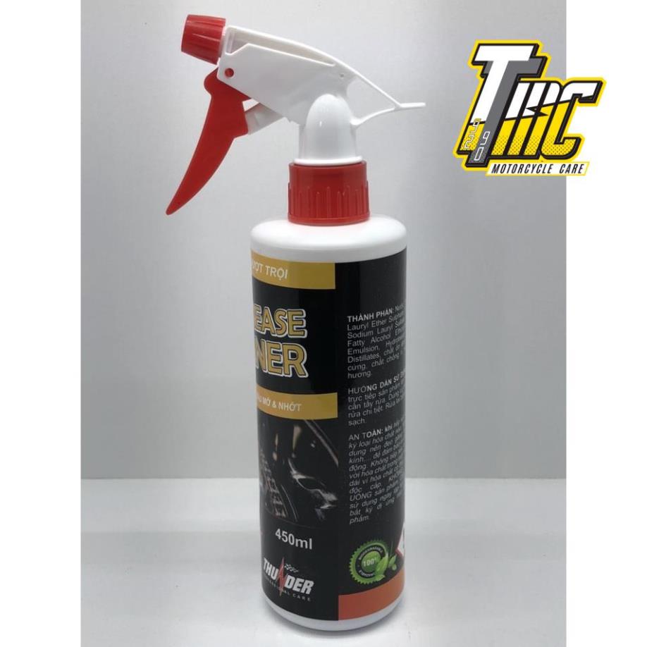 Dung dịch vệ sinh nhông sên dĩa Thunder Oil & Grease Cleaner , rửa dầu mỡ, kim loại , lốc máy