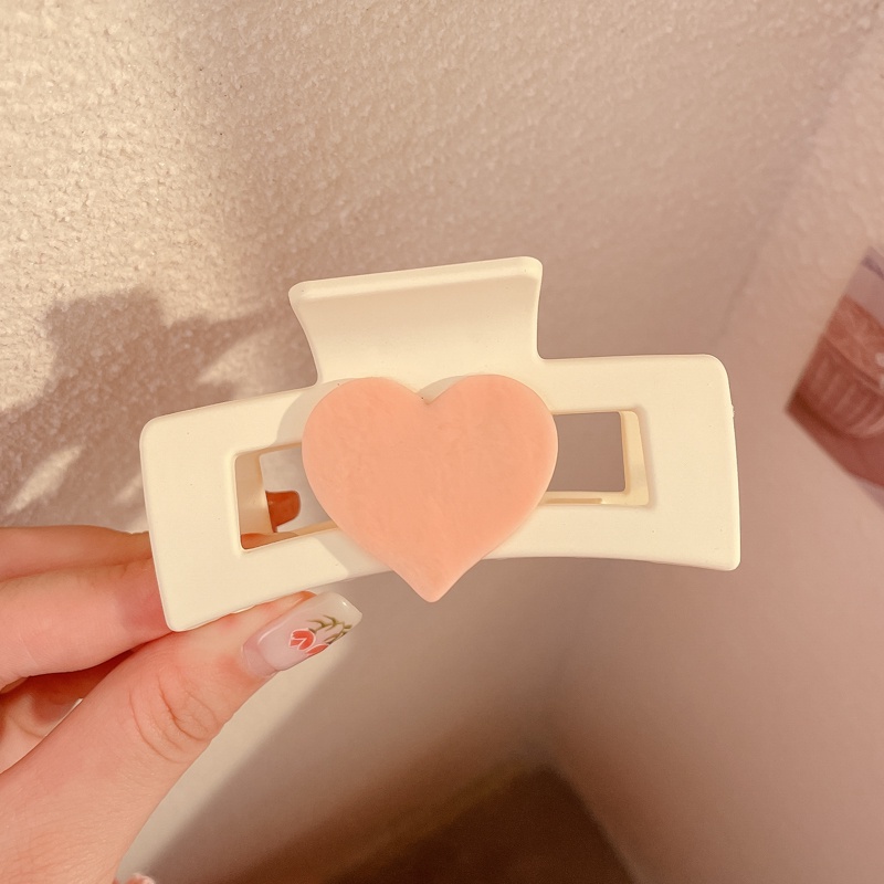 Kẹp Tóc Hình Vuông/Trái Tim Bằng Acrylic Đơn Giản Dành Cho Nữ