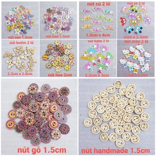 Combo 50 nút gỗ trang trí