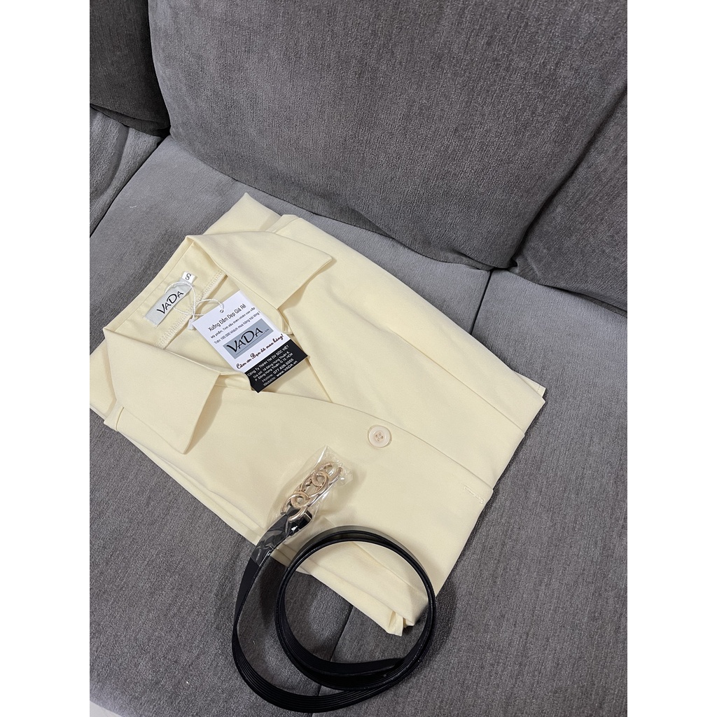 Váy Sơ Mi Đầm Công Sở Dự Tiệc Nữ Dáng Dài Thắt Eo Xòe Vintage Tay Ngắn Thiết Kế Cao Cấp Hàn Quốc Thời Trang VADA (Đ33)