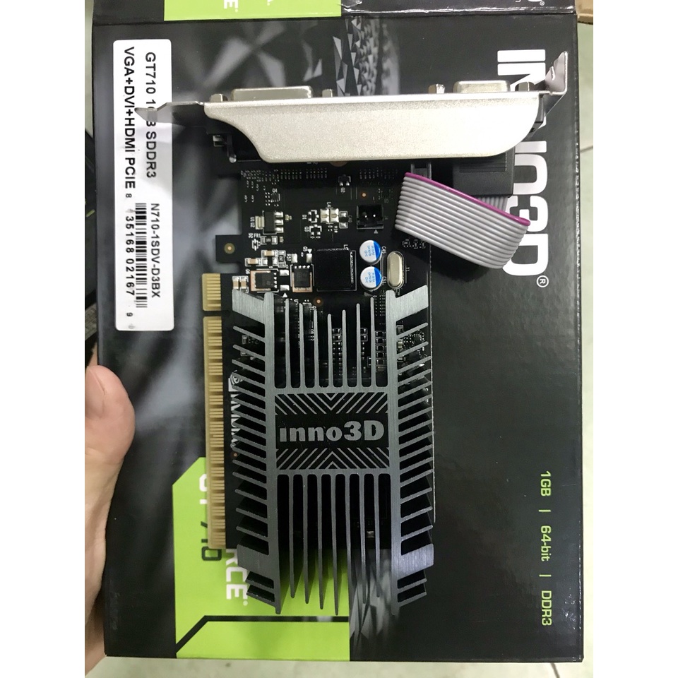 Card / Cạc Màn Hình INNO3D GEFORCE GT 710 1GB 64-bit DDR3 - Hàng chính hãng - Nguyên Seal- Bảo hành 36T
