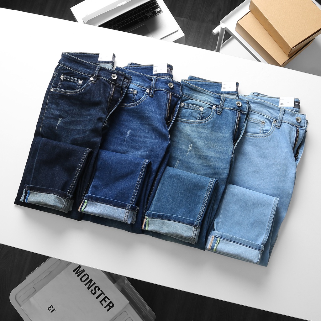 Quần Jean Nam Cao Cấp, Quần Bò Nam Zr Không Rách Gối