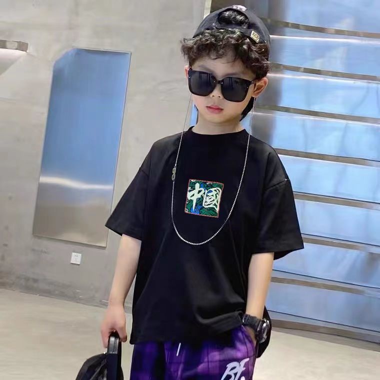 Áo Thun Cotton Tay Ngắn Phong Cách Phương Tây Thời Trang Mới Dành Cho Bé Trai