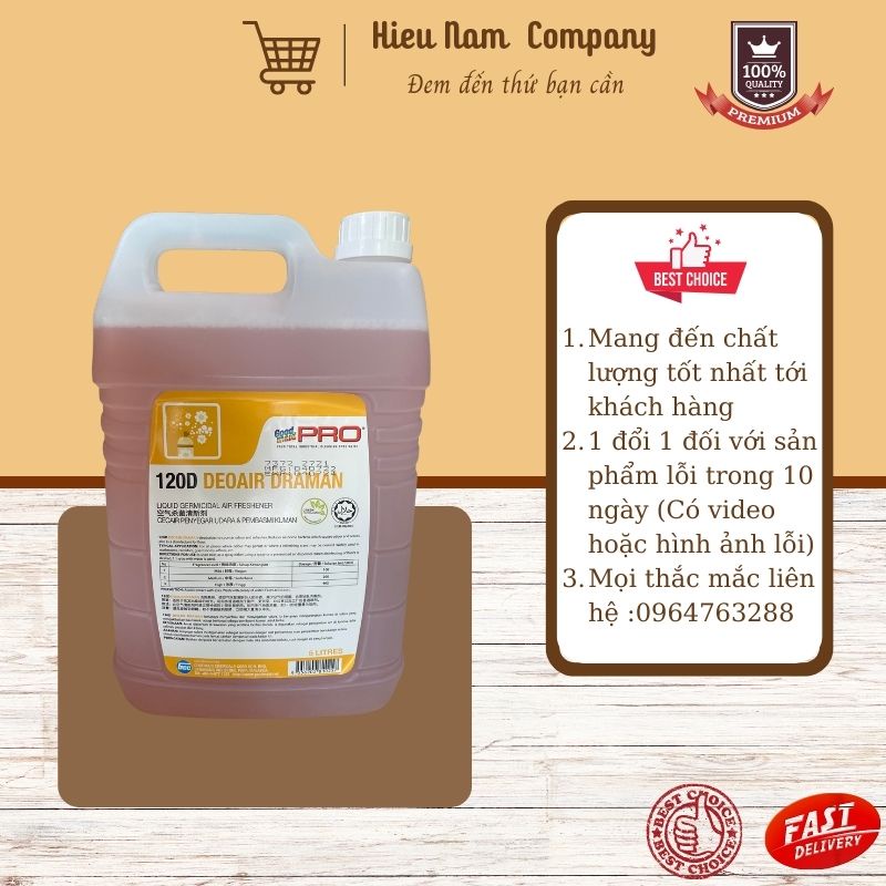 Chế phẩm xịt thơm và khử mùi (hương hoa lài) GMP 120D Deoair Draman 5L