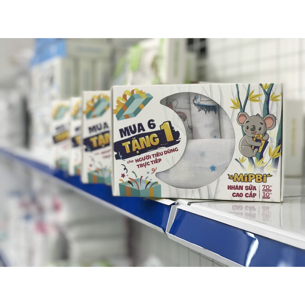 Khăn Sữa Cao Cấp Sợi Tre MIPBI- HÀNG CHÍNH HÃNG - Mềm Mại, Kháng Khuẩn - An Toàn Cho Bé