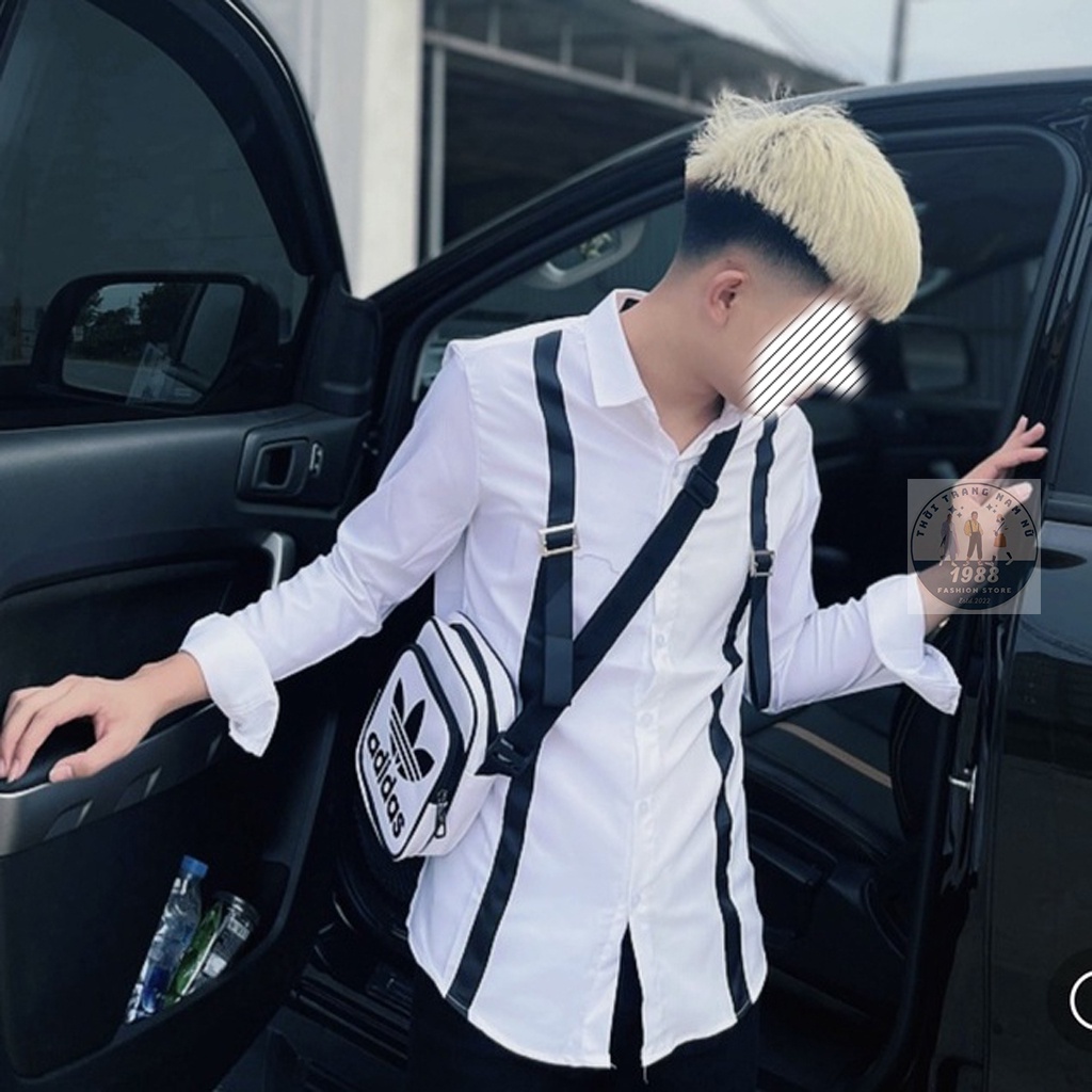 Áo Sơ Mi 2 Dây Dọc Khóa ❤ SơMi Nam Thom Dài Tay Chất Liệu Cotton dáng Hàn Quốc