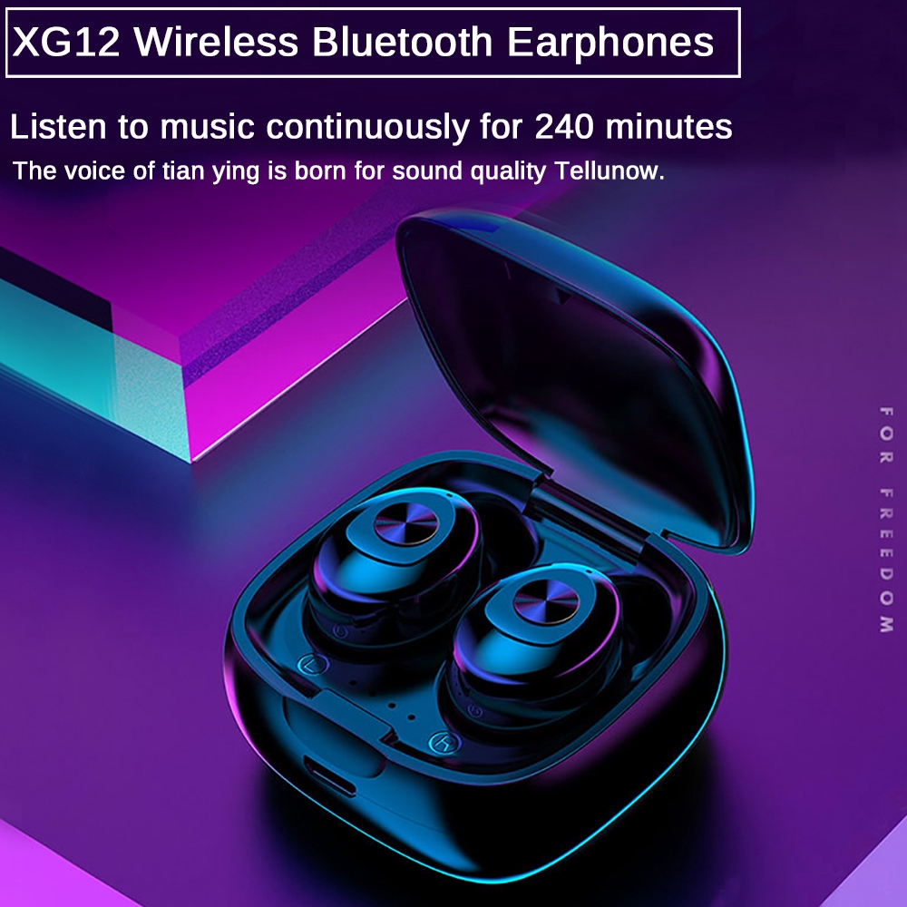 Tai Nghe Không Dây PULIERDE XG-12 Kết Nối Bluetooth 5.0 Âm Thanh 3D Tương Thích Với Mọi Điện Thoại