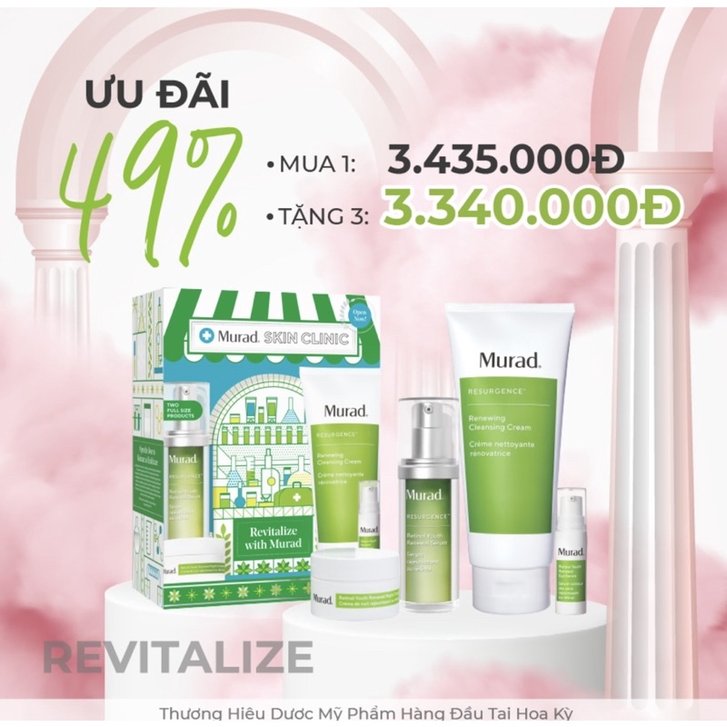 Bộ dưỡng Xóa mờ nếp nhăn, tăng cường trẻ hóa Revitalize Murad Retinol Youth Renewal Serum