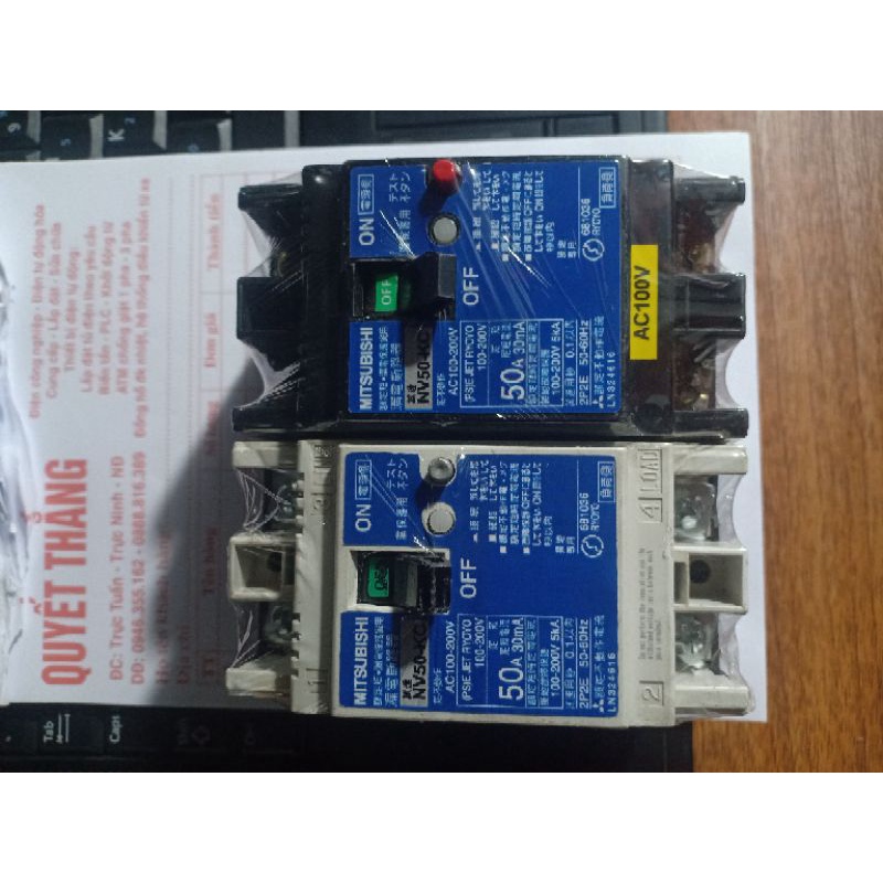 Aptomat chống giật 40.50A . hàng nhật bãi . dòng rò 30ma . mới 92%