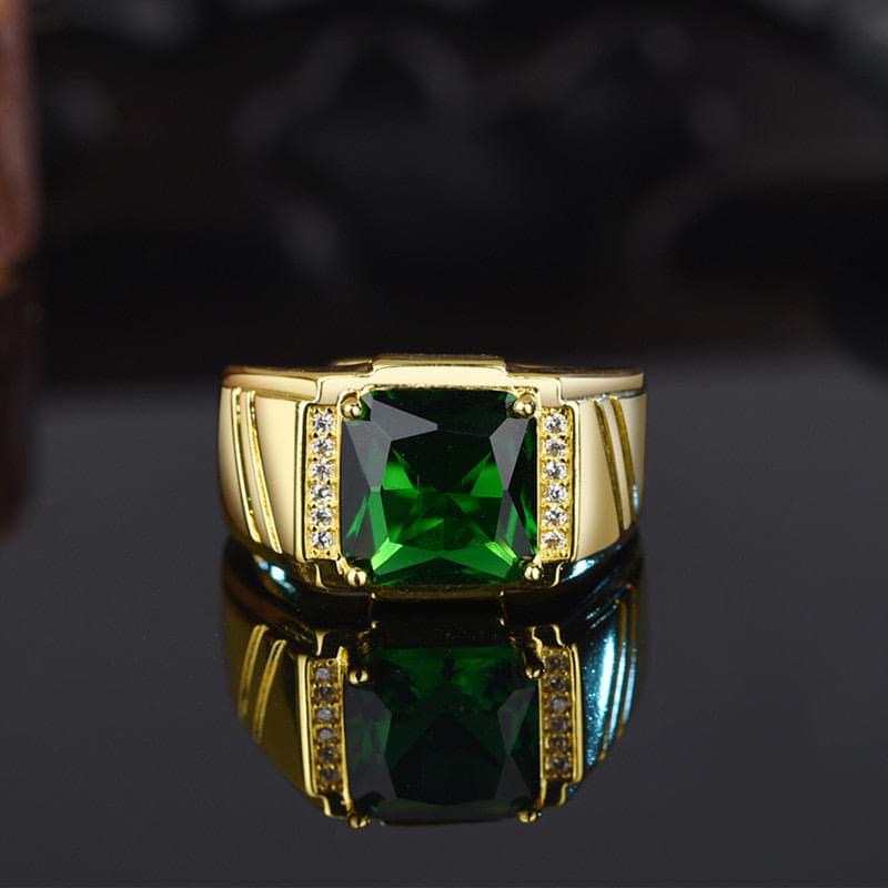 Nhẫn nam nữ tròn Merin Accessories màu bạc thời trang chất Titan đẹp đơn giản không gỉ - Nhẫn Golden Green
