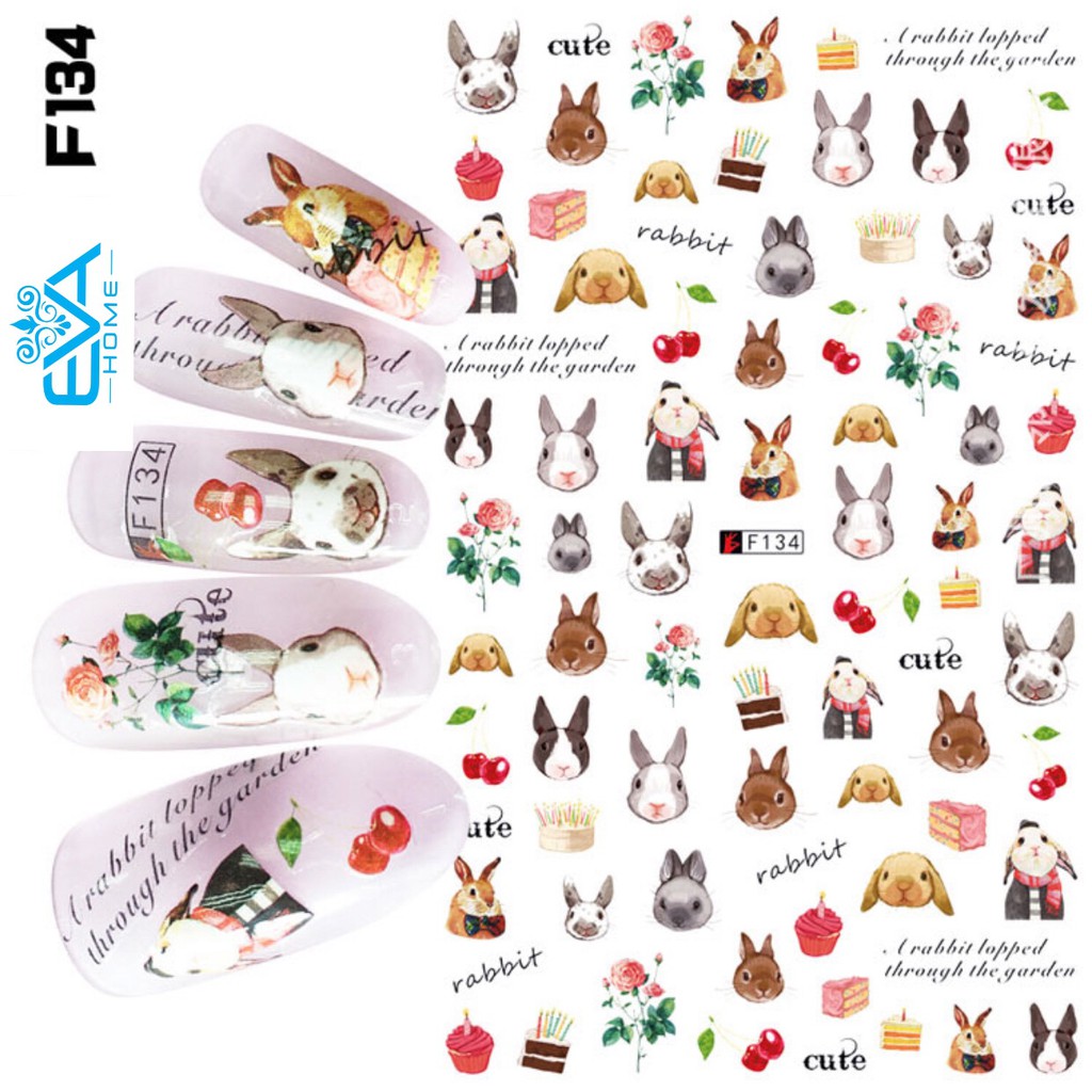 Miếng Dán Móng Tay 3D Nail Sticker Tráng Trí Hoạt Hình F134