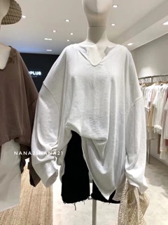 Pull cổ xẻ dài tay