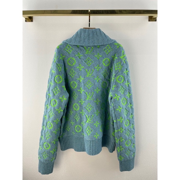 Áo cardigan len dày dáng rộng có cổ thương hiệu Louis Vuitton LV cao cấp
