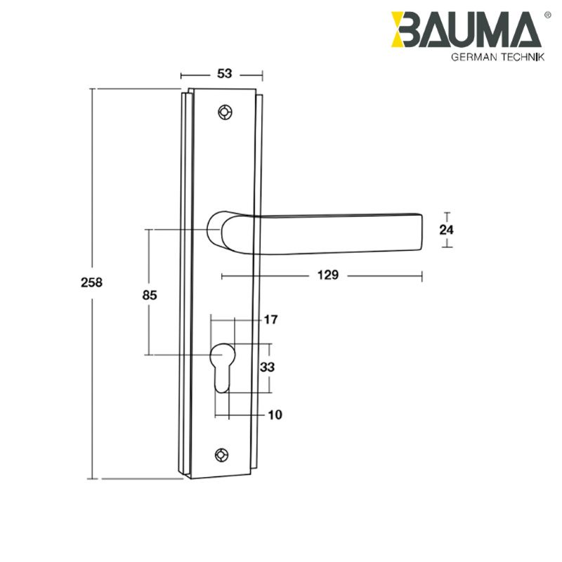 Tay khoá cửa tay gạt Bauma-HAFELE