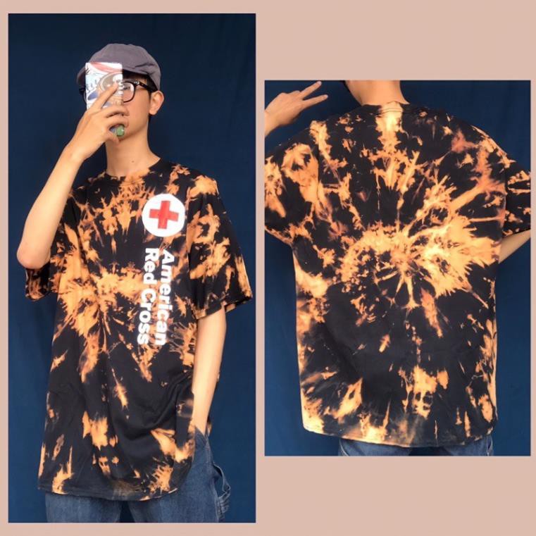 ÁO THUN MỸ MÀU LOANG UNISEX TIEDYE MÀU ĐEN SIÊU NGẦU VÀ XINH ĐẸP TUYỆT TRẦN ❗