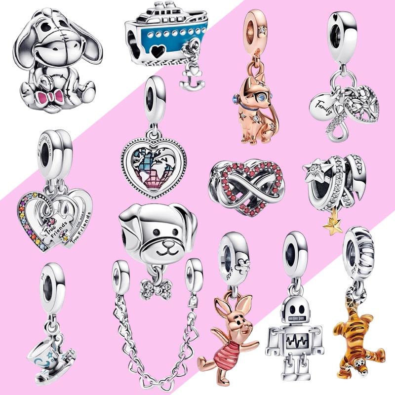 PANDORA Hạt Xâu Chuỗi Làm Vòng Tay Bằng Bạc Sterling 925 24 Giờ DIY