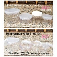 HŨ NHỰA TRONG NẮP VẶN 500ml/240ml/200ml/100ml