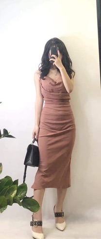 Váy cổ đổ thun cotton