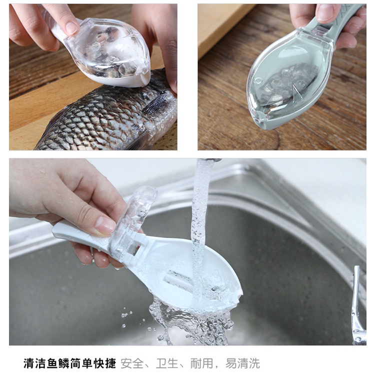 Đánh Vảy Cá Tiện Dụng Chống Vảy Bắn Tung Tóe Khắp NơiSHOPEMTRANG07Dụng Cụ Đánh Vảy Cá Thông Minh Tự Gom Vảy Cá