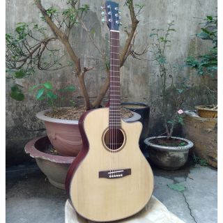 Mua Guitar Acoustic AG14 gỗ tự nhiên hồng đào nguyên tấm tặng phụ kiện